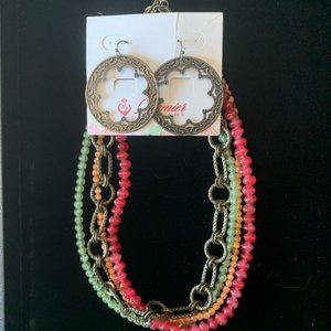 Necklace + earrings